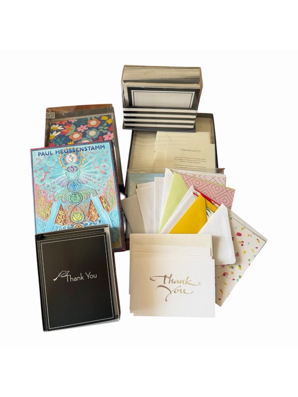 Boxed Thank You Notes Stationery Lot Crane & Co + Assorted Sets with Envelopes